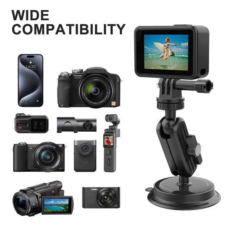 K03 Per Insta360 / GoPro Rotatable Action Camera Bracket Magnetic Suction Cup Mount Camera Support Stand