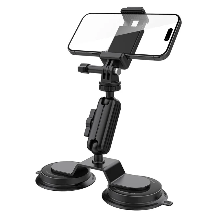 K03-2 Para Insta360 / Soporte de Cámara de Acción Gopro Soporte de Copa de Succión Dual Magnética Soporte de Cámara Giratoria