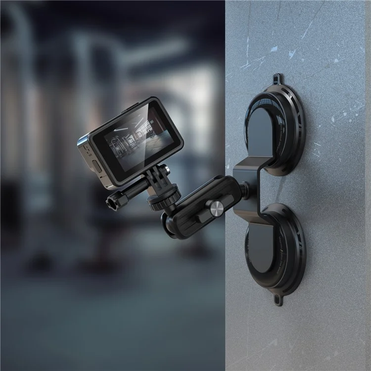 K03-2 Pour Insta360 / GoPro Action Camera Bracket Magnetic Dual Suction Cup Rotatable Camera Stand