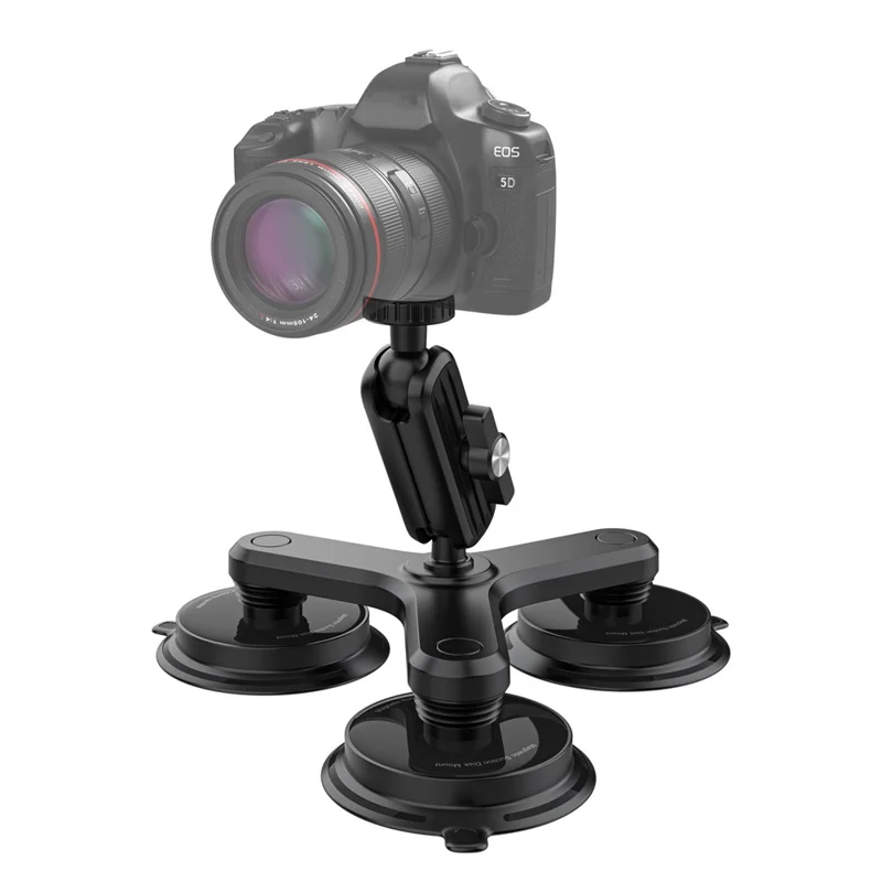 K03-3 Triple Magnetic Base Camera Magnetic Holder Mount with 360 Degree Rotating Ball Head