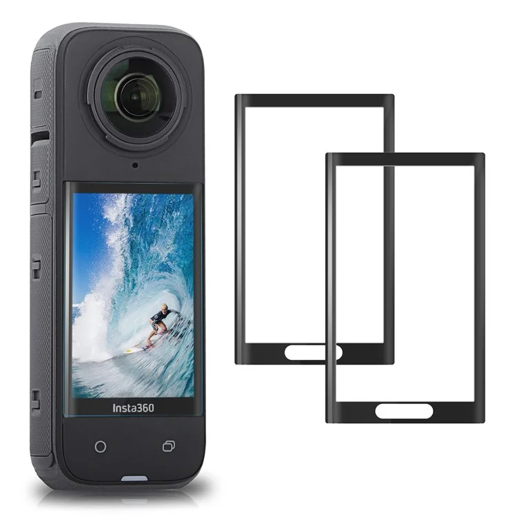 SUNNYLIFE IST-BHM799 2 Juegos de Película de Vidrio Templado Curvo para Protector de Pantalla de Cámara Insta360 X4 