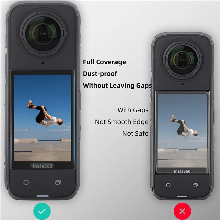 SUNNYLIFE IST-BHM799 2 Juegos de Película de Vidrio Templado Curvo para Protector de Pantalla de Cámara Insta360 X4 