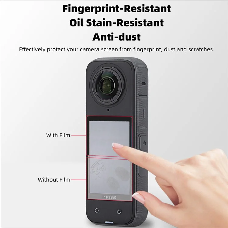 SUNNYLIFE IST-BHM799 2 Juegos de Película de Vidrio Templado Curvo para Protector de Pantalla de Cámara Insta360 X4 