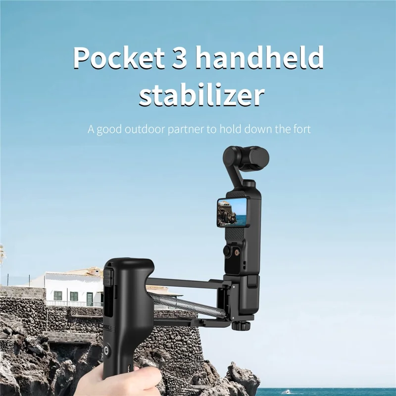 STARTRC 1133677 Pour DJI Osmo Pocket 3 Stabilisateur à main 2-en-1 amortisseur Boîte de rangement