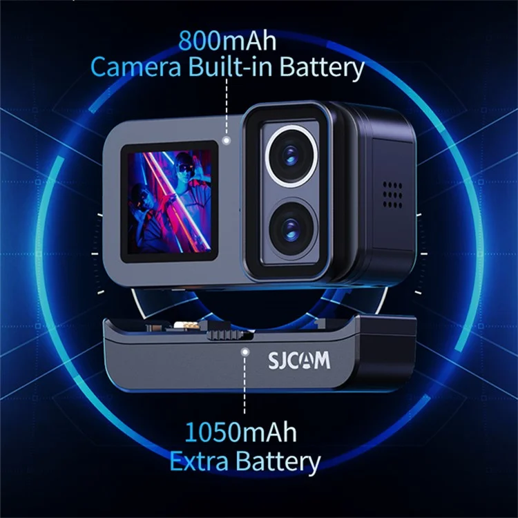 SJCAM SJ20 Caméra d'action 4K 30FPS à double objectif et double écran étanche aux sports