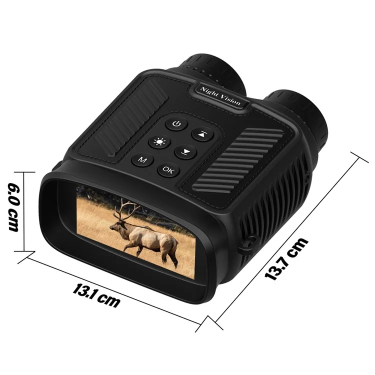 Binóculos de Visão Noturna DT59 HD Video com Câmera de Caça, Suporte para Cartão de Memória de 128GB - Preto