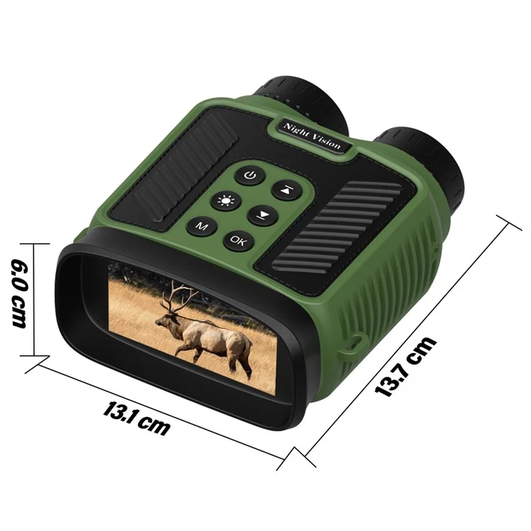 DT59 HD Video Binocular Night Vision Goggles Hunting Camera Support 128GB Memory Card Storage - Green