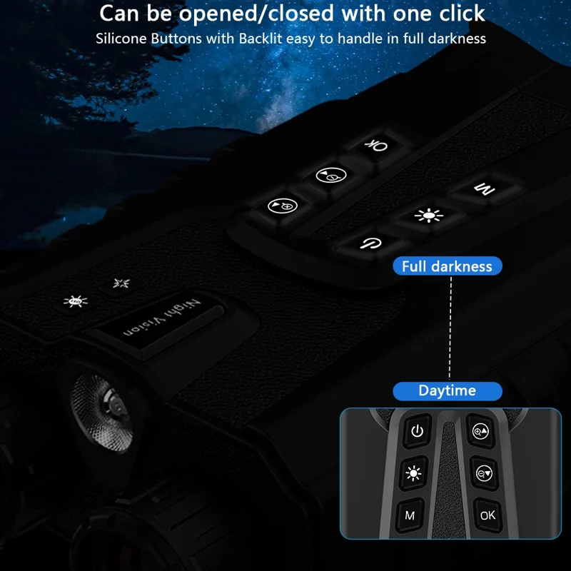 DT49 HD Photo Bird Watching Binoculars Full Color Night Vision Digital Telescope - Black