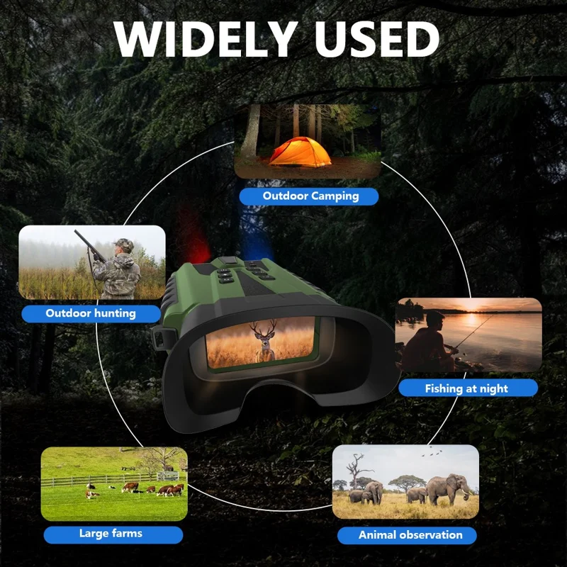 DT49 HD Photo Bird Watching Binoculars Full Color Night Vision Digital Telescope - Black