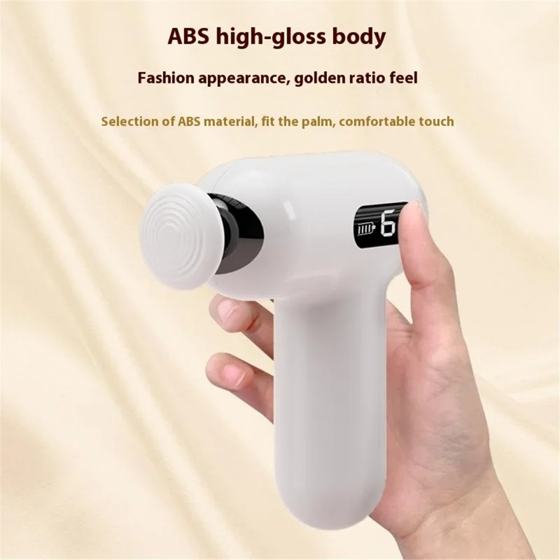 H05 6 Speeds High Frequency Vibration Mini Massage Gun Portable Handheld Deep Tissue Massager - White