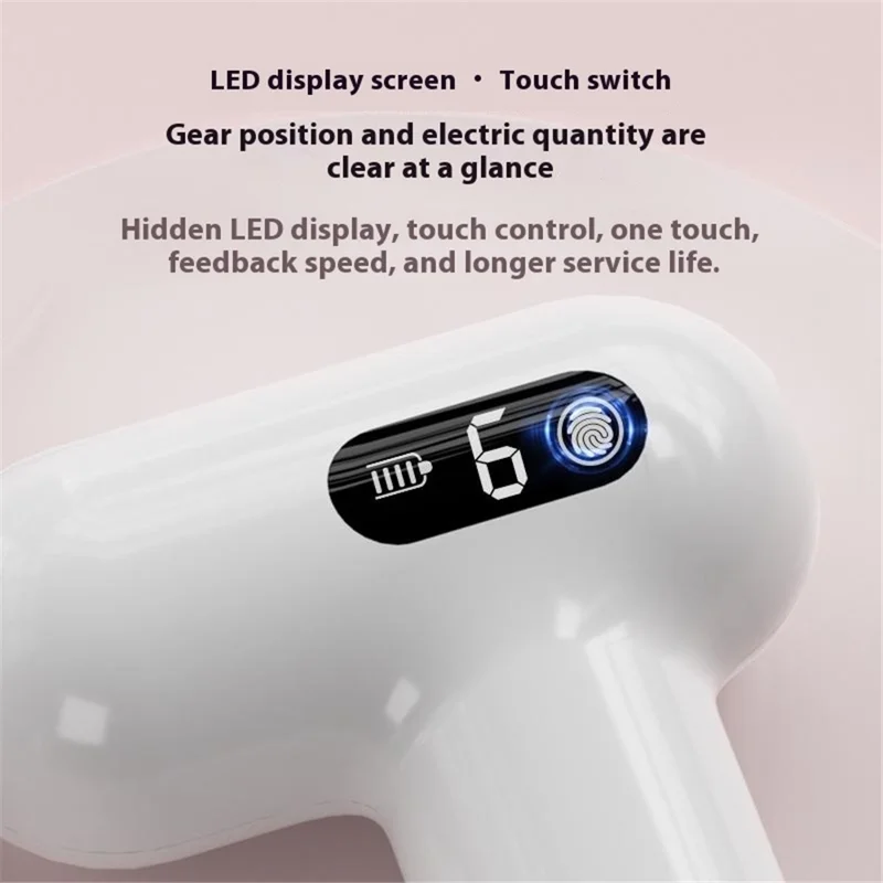 H05 6 Speeds High Frequency Vibration Mini Massage Gun Portable Handheld Deep Tissue Massager - White