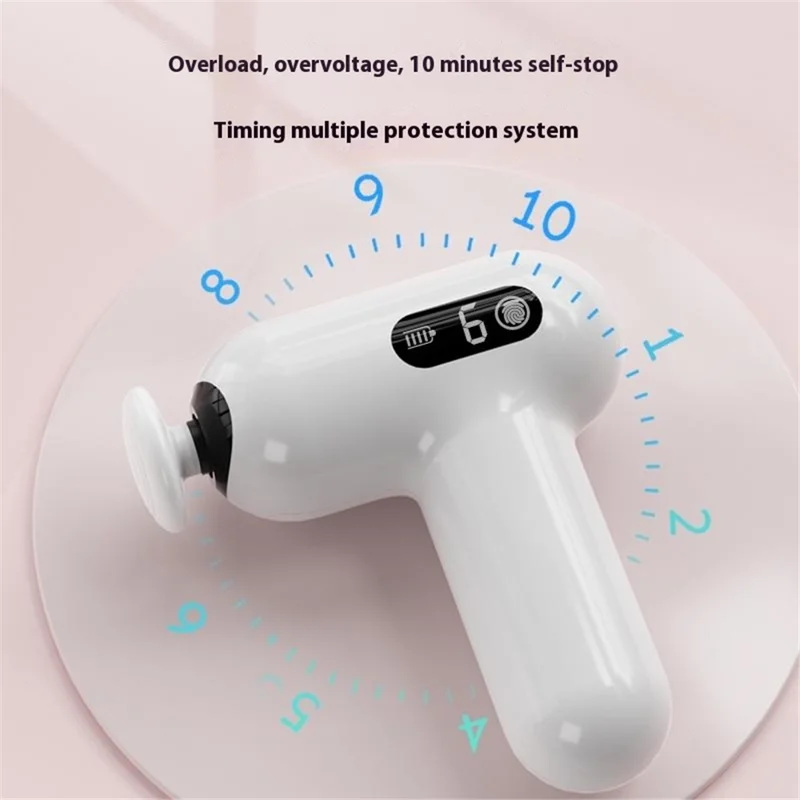 H05 6 Speeds High Frequency Vibration Mini Massage Gun Portable Handheld Deep Tissue Massager - White