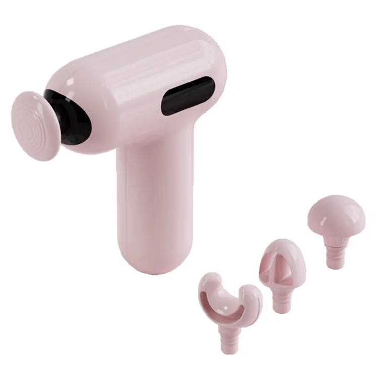 H05 6 Speeds High Frequency Vibration Mini Massage Gun Portable Handheld Deep Tissue Massager - Pink