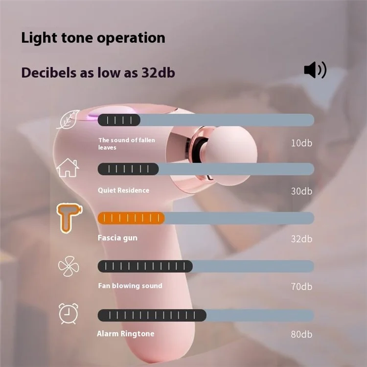 H25 Mini Pistola per Massaggi 5 Velocità Basso Rumore Portatile Alta Frequenza Vibrazioni Rilassante Muscolare - Rosa