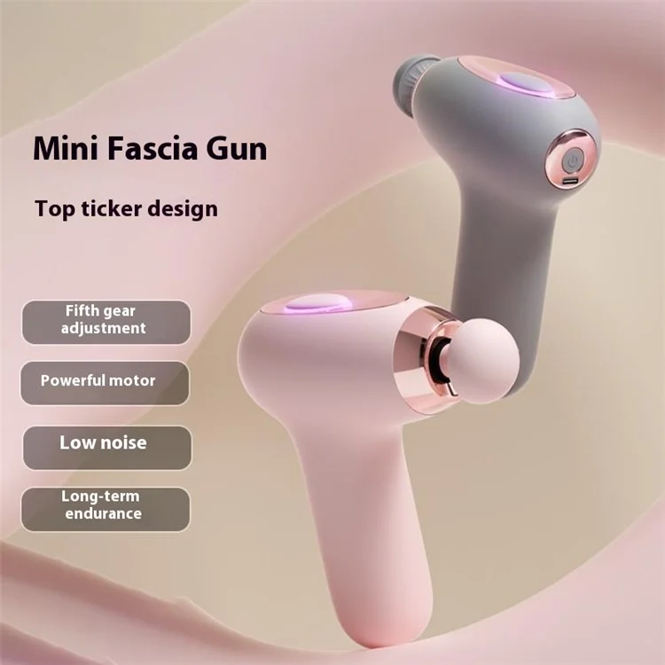 H25 Mini Pistola per Massaggi 5 Velocità Basso Rumore Portatile Alta Frequenza Vibrazioni Rilassante Muscolare - Rosa