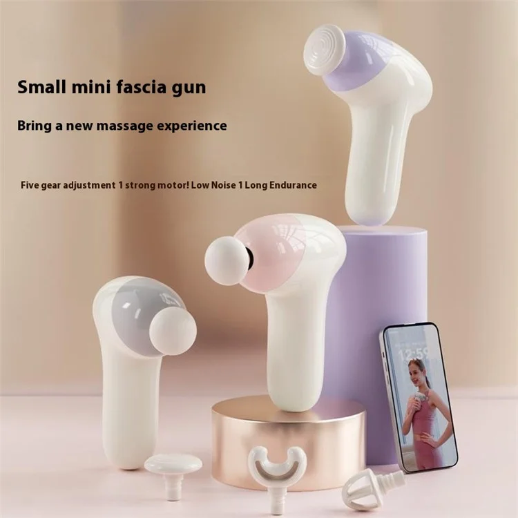 H35 Tragbarer Hochfrequenz-Vibrationsmassager zur Muskelentspannung 5 Geschwindigkeiten einstellbar Mini-Massagepistole - Lila