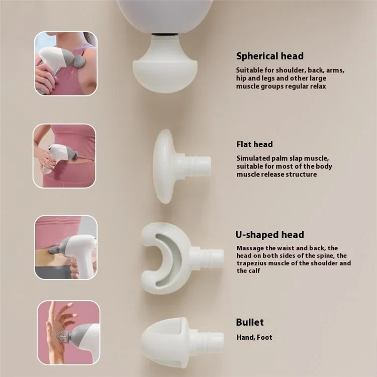 H35 Tragbarer Hochfrequenz-Vibrationsmassager zur Muskelentspannung 5 Geschwindigkeiten einstellbar Mini-Massagepistole - Lila