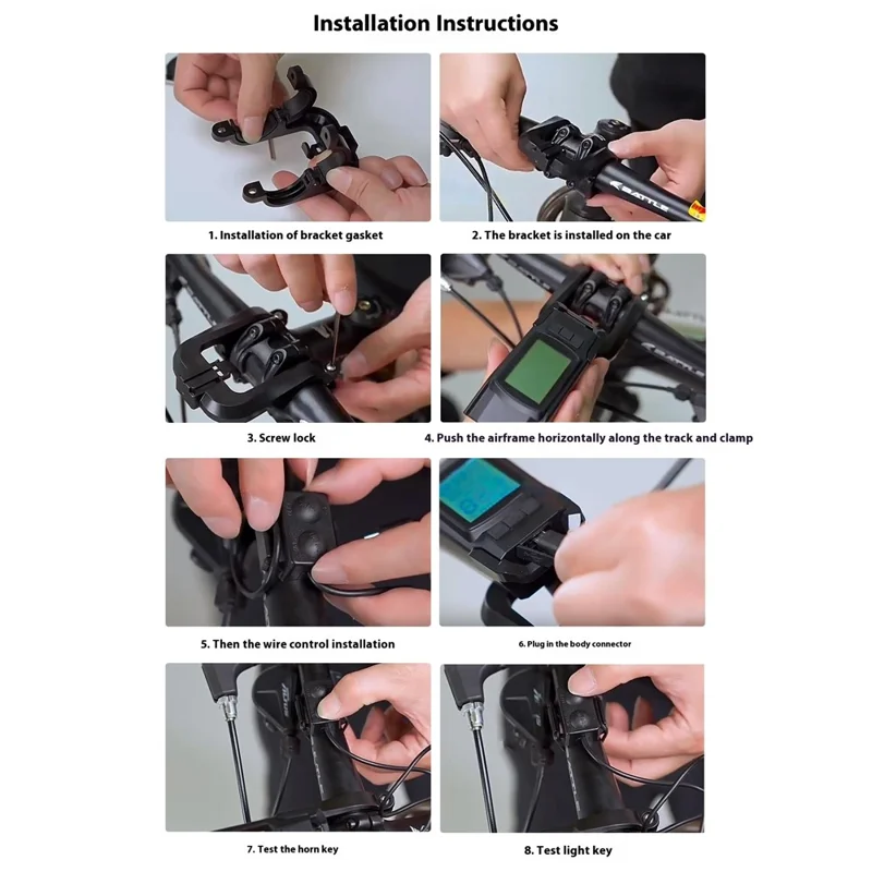 GPS Wireless Bike Computer 3 In 1 Cycling Speedometer Bicycle Flashlight with 120db Horn - Red