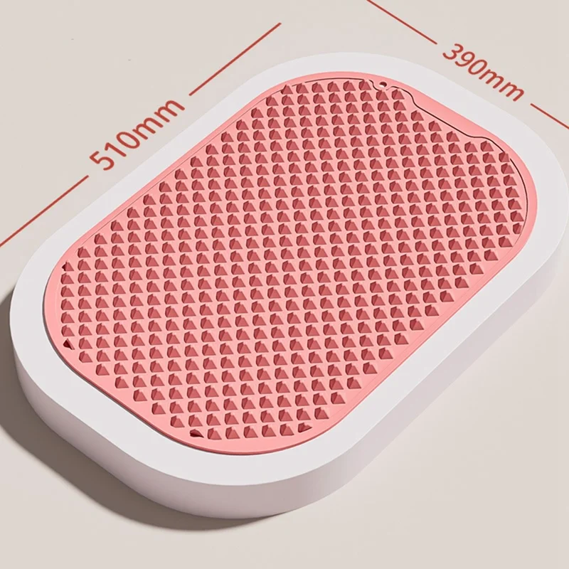 Foot Massage Mat Silicone Acupressure Board for Reflexology Pressure Point Therapy, Size S: 51 x 39cm - Pink