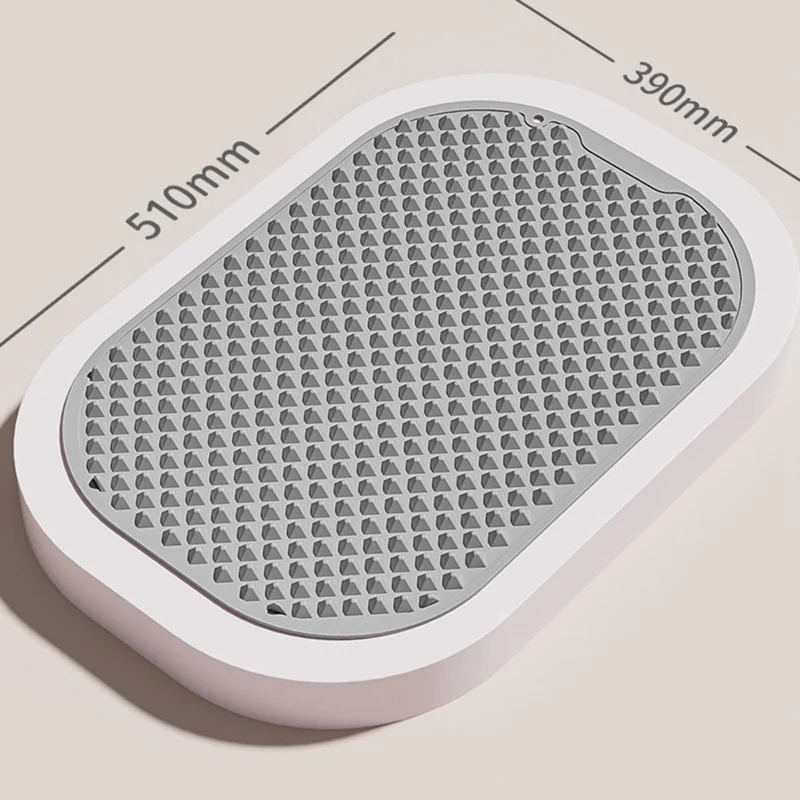Foot Massage Mat Silicone Acupressure Board for Reflexology Pressure Point Therapy, Size S: 51 x 39cm - Grey