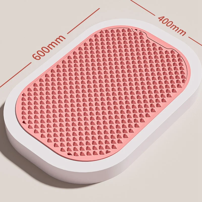 Foot Massage Mat Silicone Acupressure Board for Reflexology Pressure Point Therapy, Size L: 60 x 40cm - Pink
