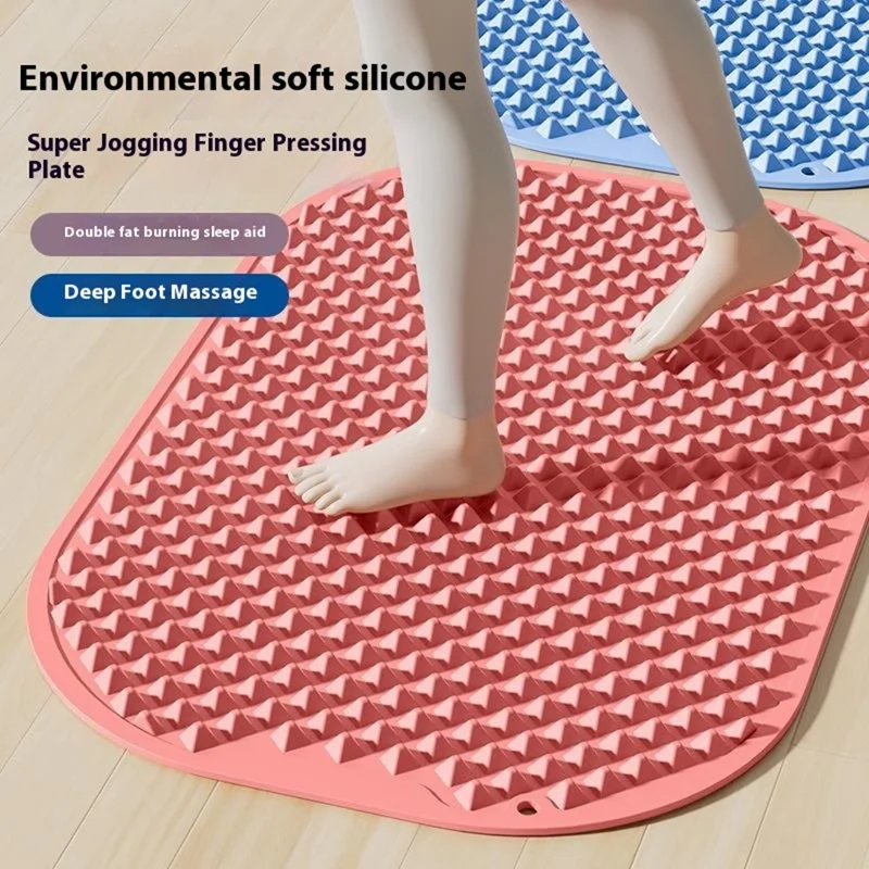 Foot Massage Mat Silicone Acupressure Board for Reflexology Pressure Point Therapy, Size L: 60 x 40cm - Pink