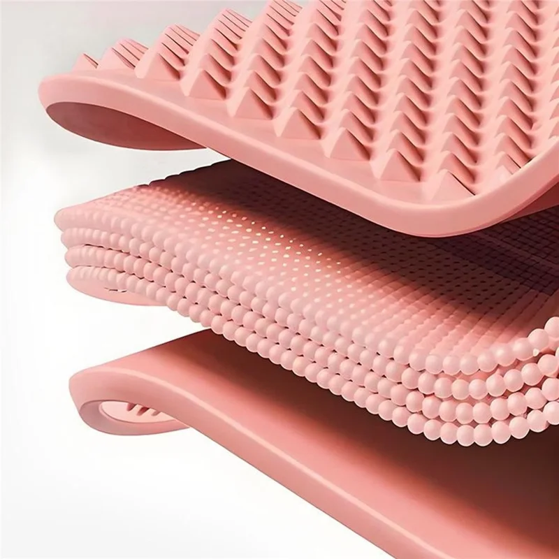 Foot Massage Mat Silicone Acupressure Board for Reflexology Pressure Point Therapy, Size L: 60 x 40cm - Pink