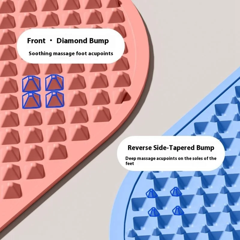 Foot Massage Mat Silicone Acupressure Board for Reflexology Pressure Point Therapy, Size L: 60 x 40cm - Pink