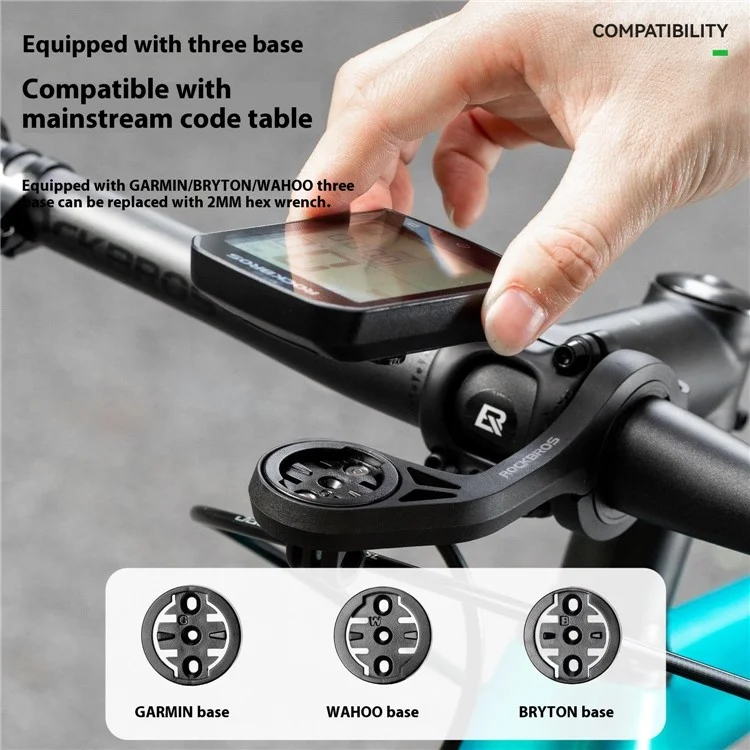 Suporte para Computador de Bicicleta ROCKBROS para Guidão, Suporte de Nylon para Câmera Esportiva e Luz de Bicicleta de Estrada