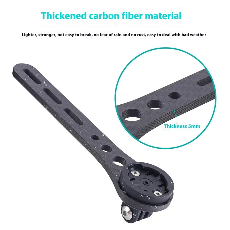 103385 161.5mm Carbon Fiber Bike Computer Mount Bicycle Handlebar Sports Camera Extension Bracket