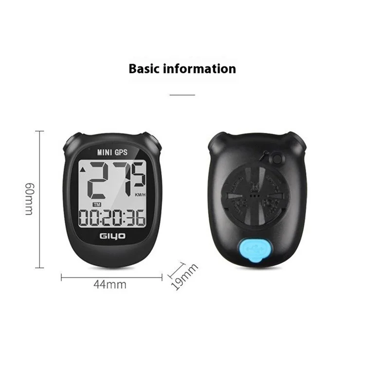 GIYO M3 Bicycle Computer GPS Waterproof Wireless Speedometer Odometer with Backlit for Road Cycling - Black