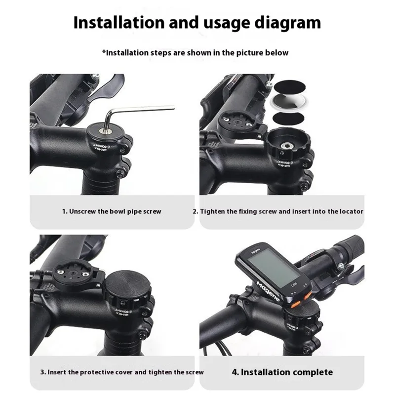 Bike Computer Mount for Apple AirTag / Huawei Tag Holder Road Bike Stem Cap Speedometer Extension Bracket