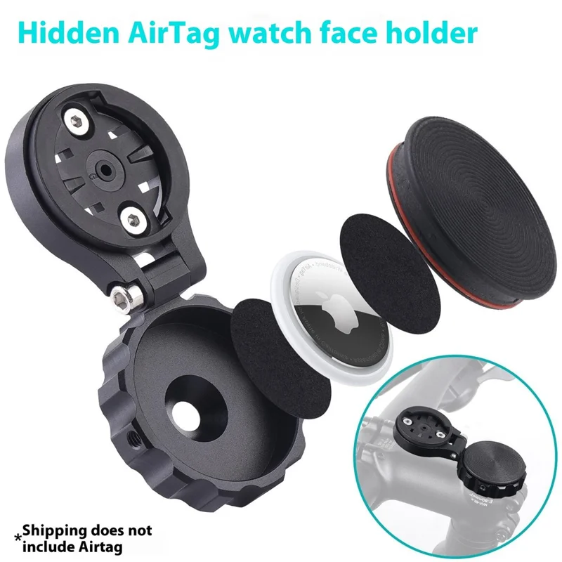 Bike Computer Mount for Apple AirTag / Huawei Tag Holder Road Bike Stem Cap Speedometer Extension Bracket