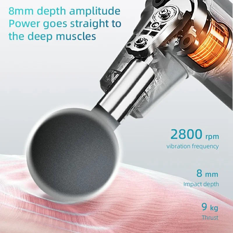 G7 Mini Foldable Percussion Massage Gun 5 Intensity Levels Portable Handheld Muscle Relaxation Device