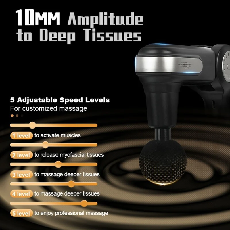 G7 Mini Foldable Percussion Massage Gun 5 Intensity Levels Portable Handheld Muscle Relaxation Device