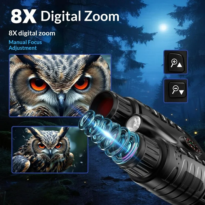 NV2185, бинокль с 3,2-дюймовым TFT-экраном для исследования местности, с 8-кратным цифровым зумом, инфракрасный ночной прицел с компасом