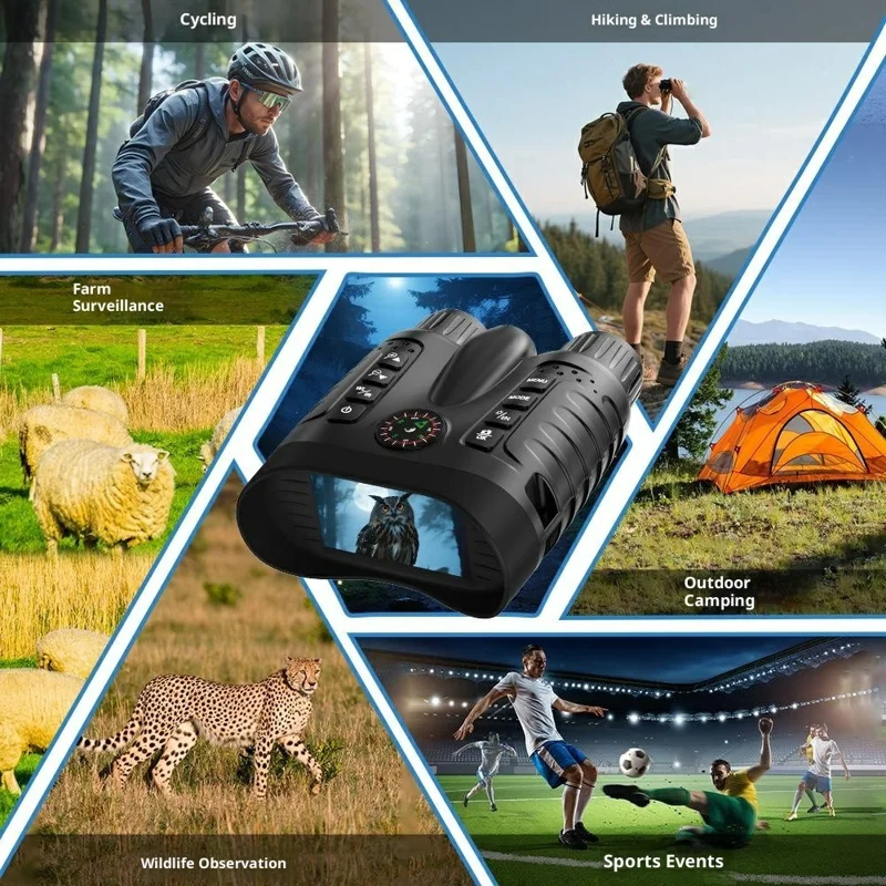 NV2185, бинокль с 3,2-дюймовым TFT-экраном для исследования местности, с 8-кратным цифровым зумом, инфракрасный ночной прицел с компасом