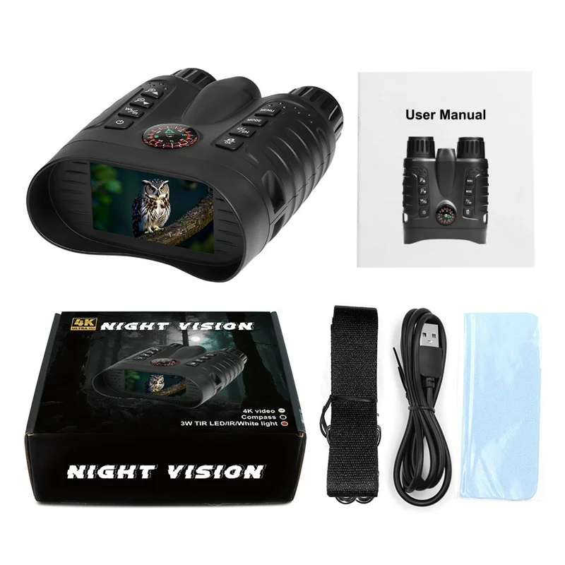 NV2185, бинокль с 3,2-дюймовым TFT-экраном для исследования местности, с 8-кратным цифровым зумом, инфракрасный ночной прицел с компасом