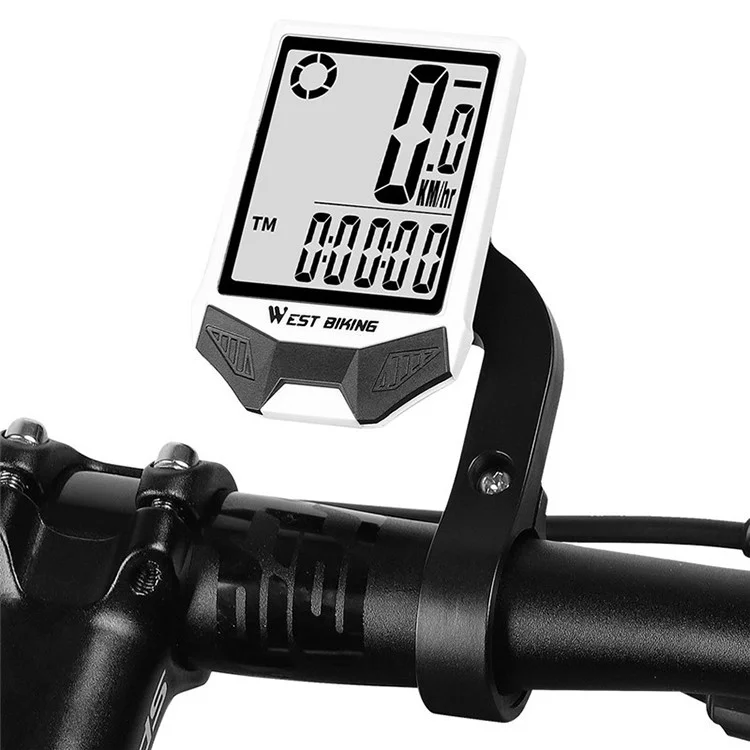 WEST BIKING Ordinateur de vélo sans fil étanche avec double rétroéclairage, compteur de vitesse de cyclisme - Rétroéclairage blanc