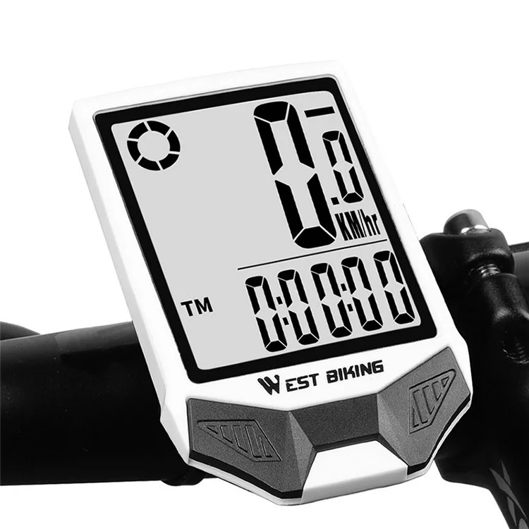 WEST BIKING Ordinateur de vélo sans fil étanche avec double rétroéclairage, compteur de vitesse de cyclisme - Rétroéclairage blanc