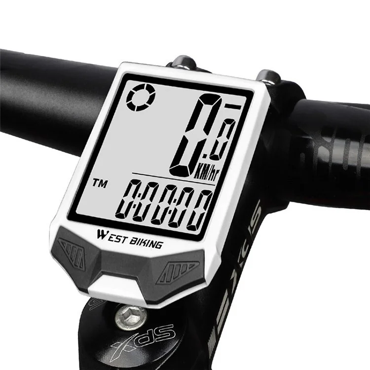 WEST BIKING Ordinateur de vélo sans fil étanche avec double rétroéclairage, compteur de vitesse de cyclisme - Rétroéclairage blanc