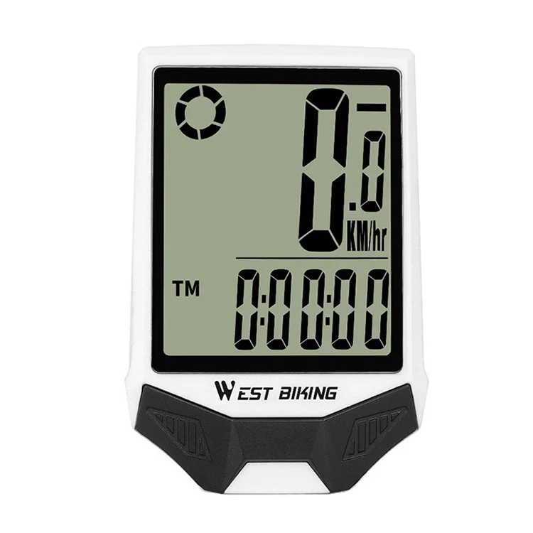 WEST BIKING Ordinateur de vélo sans fil étanche avec double rétroéclairage, compteur de vitesse de cyclisme - Rétroéclairage blanc