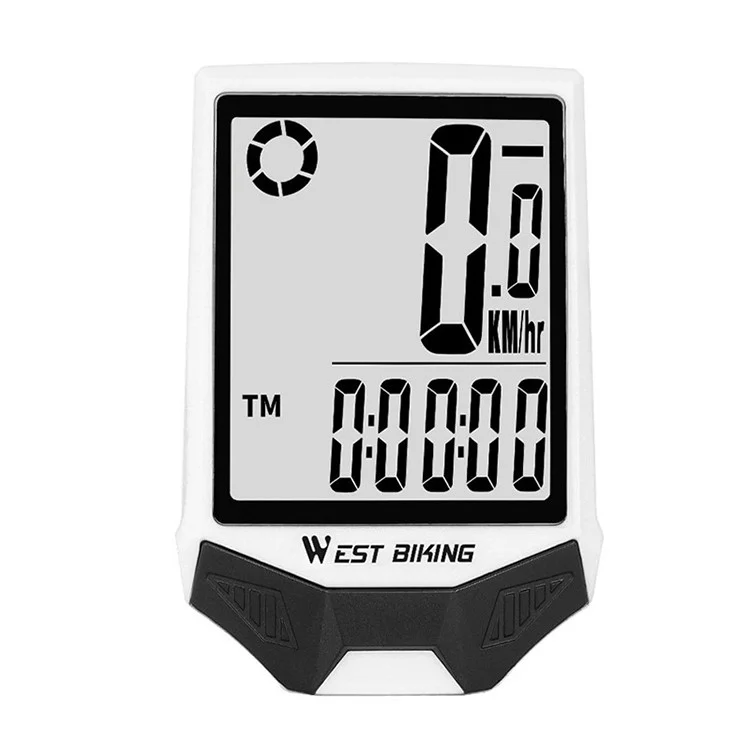 WEST BIKING Ordinateur de vélo sans fil étanche avec double rétroéclairage, compteur de vitesse de cyclisme - Rétroéclairage blanc