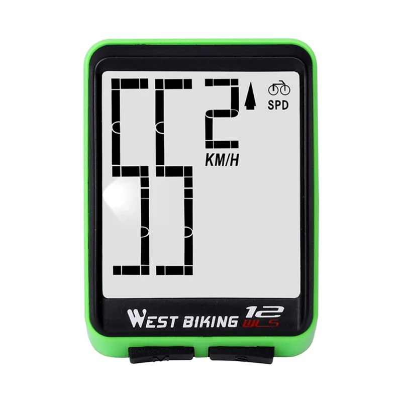 WEST BIKING 0702041 MTB Road Bike Computer Backlight Waterproof Wireless Cycling Speedometer - Green