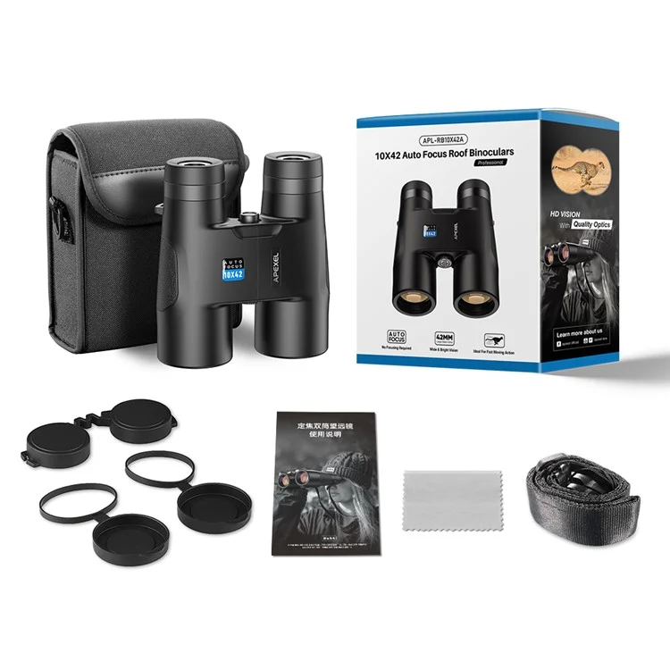 APEXEL 10x42 Binoculars Outdoor Birding Telescope Fixed Focus Lens 42mm Objective Telescope