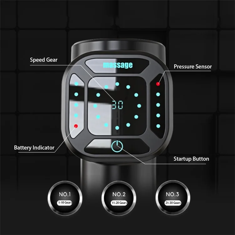 X8 Massage Gun 30 Speed Level Deep Tissue Muscle Massager Portable Handheld Relaxation Electric Sport Massager for Pain Relief - Black//UK Plug