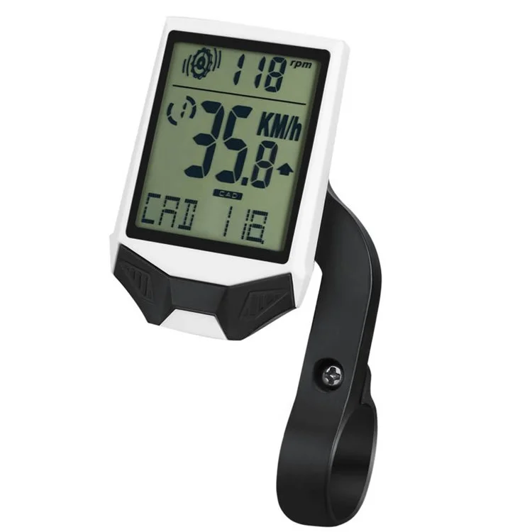 XH-BC335-LCD Wireless Bike Computer Heart Rate Cadence Sensor Multifunctional Waterproof LCD Screen Cycling Computer - White