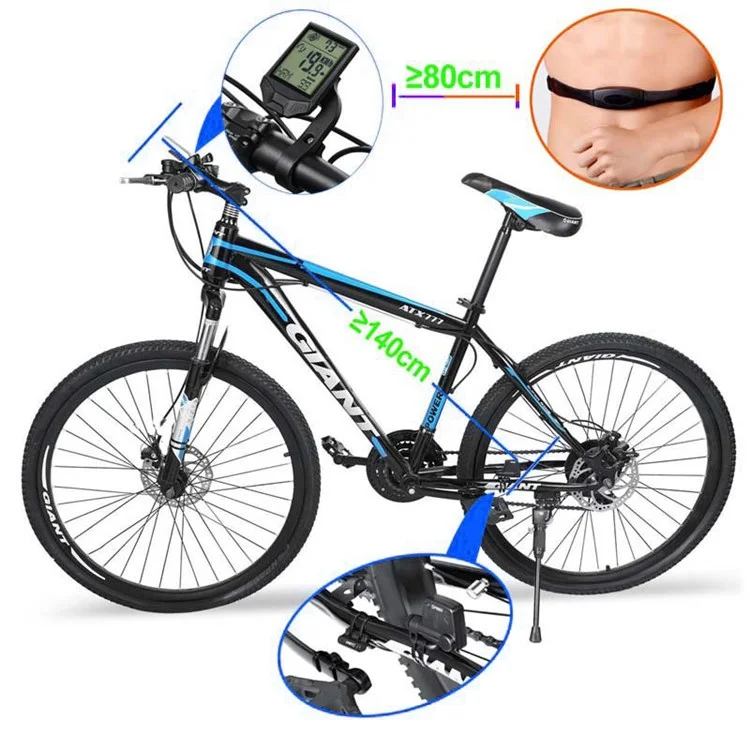 XH-BC335-LCD Wireless Bike Computer Heart Rate Cadence Sensor Multifunctional Waterproof LCD Screen Cycling Computer - White