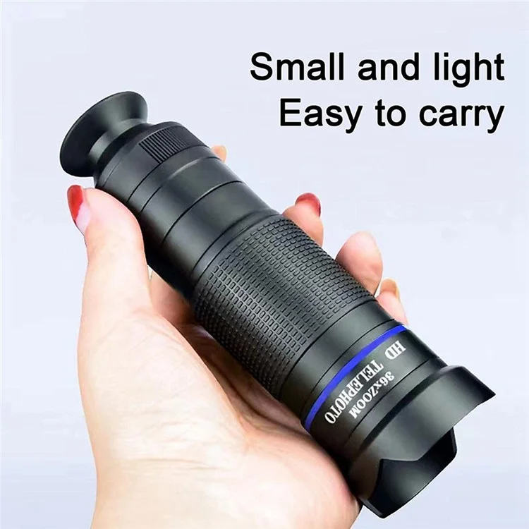 BRT-36S 36x Zoom HD Telephoto Mobile Phone Telescope Telescopic Focus Monocular for Outdoor Adventures (Standard Version) - Blue