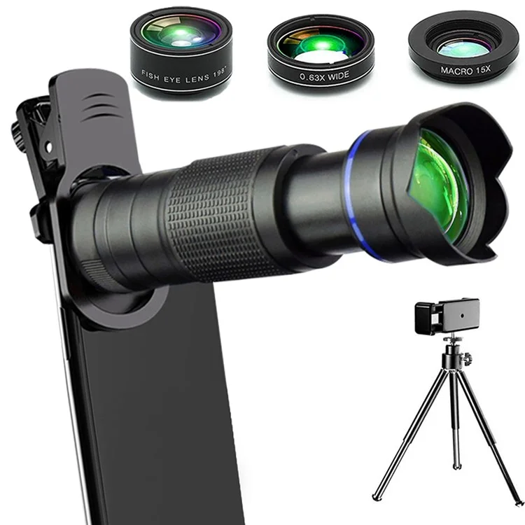 BRT-36S 36x Zoom HD Telephoto Mobile Phone Telescope Telescopic Focus Monocular for Outdoor Adventures (Standard Version) - Gold